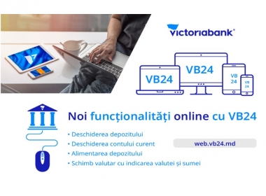 VB24 – noi funcționalități în aplicația de online banking de la Victoriabank