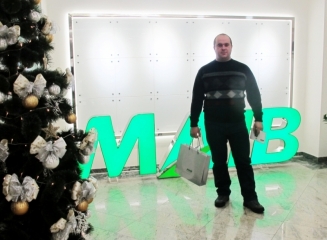 Viscolul nu l-a împiedicat sa vina de la Edinet pentru a-si ridica premiul mare al campaniei MAIB si MasterCard