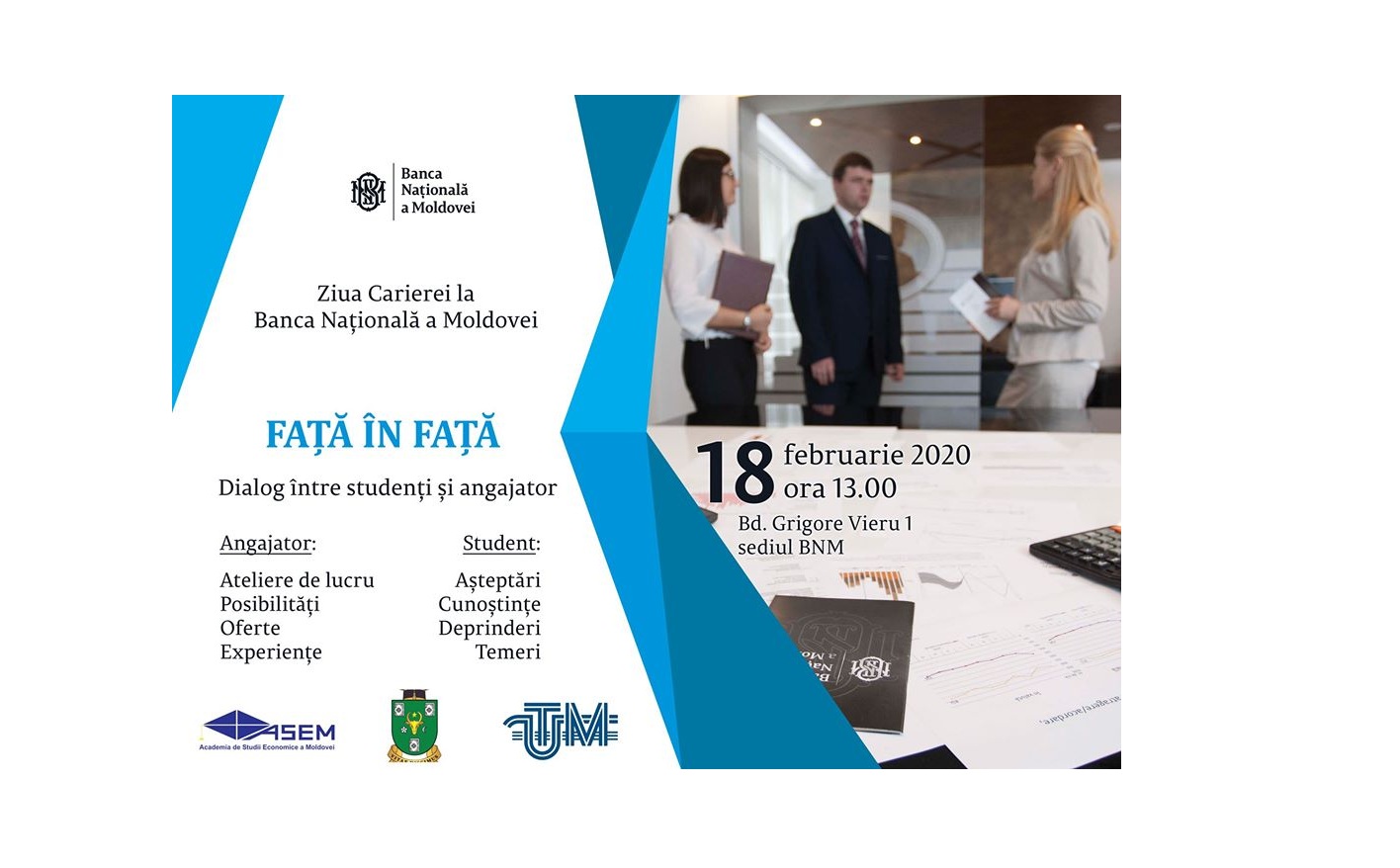 Ziua Carierei la BNM – studentii si masteranzii sunt asteptati în data de 18.02.2020