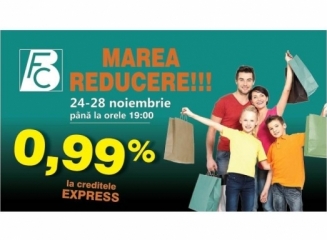 FinComBank anunta saptamâna reducerilor maximale. Creditele de consum se dau cu dobânda promotionala de 0,99%