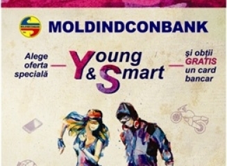 Cu oferta YOUNG & SMART obtii gratis un card bancar de la Moldindconbank!